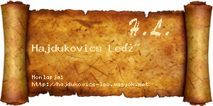 Hajdukovics Leó névjegykártya